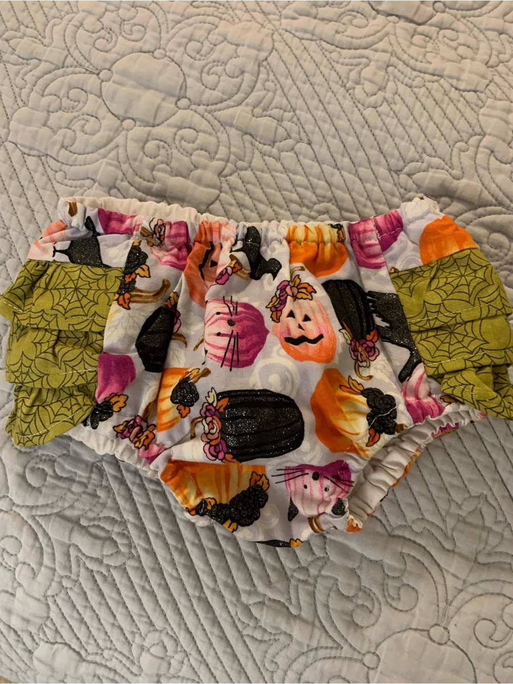 Handmade Baby Ruffle Halloween Bloomers 6-12M - Like New